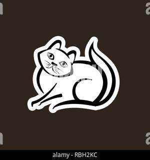 Abstract icon of a cat. Vector illustration. Cute domestic pet Stock Vector