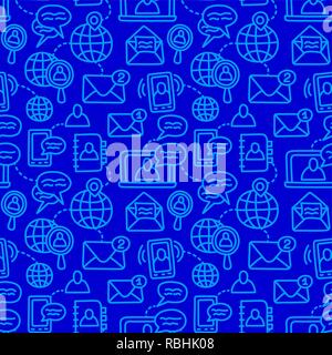 illustration of communication symbols seamless pattern Stock Vector