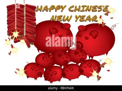 Year of the pig - 2019 Stock Vector