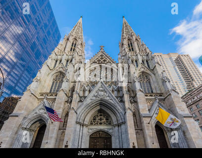 St. Patrick's Cathedral one of  main one of the main Manhattan Landmarks in New York City USA Stock Photo