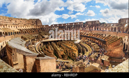 Rome, Italy - October 07, 2018: Interior of Colosseum or Flavian Amphitheatre in Rome Stock Photo