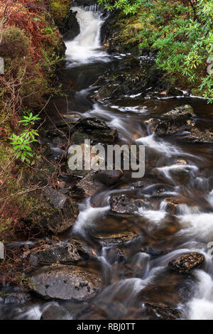 Water flowing off the hills and down the burns in Moidart on the west coast of Scotland. 27 December 2018 Stock Photo