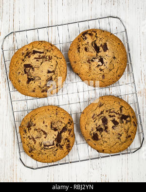 Chocolate Chip Cookies Background Stock Photo