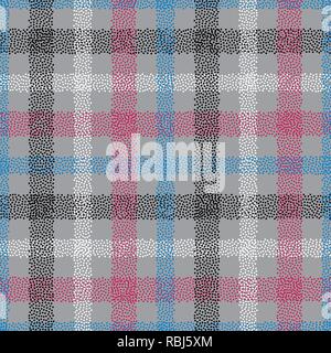 Tartan dotted vector seamless pattern. Abstract dots checkered background. Scottish cell modern texture for surface design, textile, wrapping paper, w Stock Vector