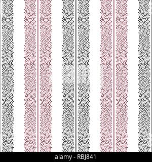 Dotted stripes vector seamless pattern. Abstract dots background for surface design, textile, wrapping paper, wallpaper, phone case print, fabric. Stock Vector