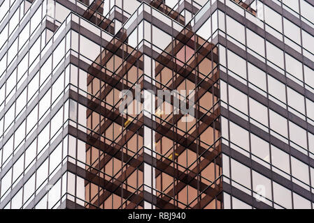 Architectural details of One Queen Street East tower in downtown Toronto, Canada