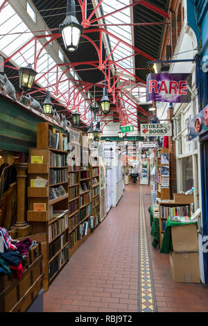 Small shoppes inside George's Street Arcade on South Great George's Street in Dublin, Ireland. Stock Photo