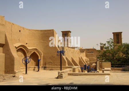 One of the streets of the old city of Yazd, Iran. Yazd famous for its wind towers Stock Photo