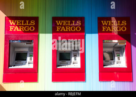 Wells Fargo Rainbow ATM Stock Photo