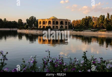 Shah Goli - the summer residence of the Qajar dynasty in El Golu park in Tabriz, East Azerbaijan province, Iran Stock Photo