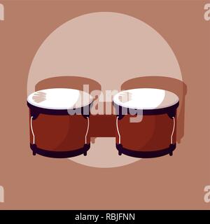 timbals tropical instrument icon vector illustration design Stock Vector