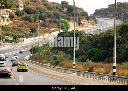 ISRAEL - SEPTEMBER 21, 2017: View of road in Israel in the morning Stock Photo