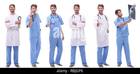 group of medical doctors standing in a row Stock Photo