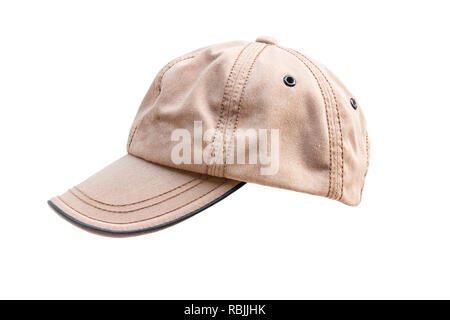 Brown cap, isolated on white background with clipping path. Stock Photo