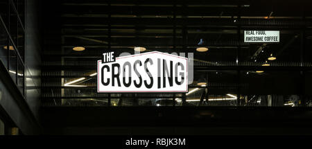 SWINDON, UK - JANUARY 1, 2019: The Crossing is Brunel Shopping centre is Swindon's latest dining experience Stock Photo