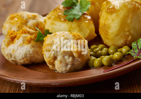 Boller i selleri - Danish meatballs with celery Stock Photo