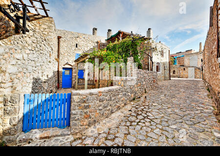 Traditional houses in the medieval mastic village of Avgonyma on the island of Chios, Greece Stock Photo