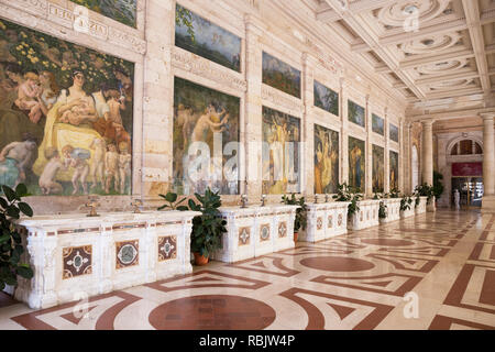 Marble altars to the four waters in Terme Tettuccio, Montecatini Terme, Tuscany, Italy Stock Photo