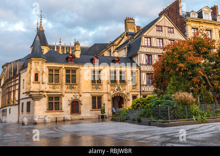 medieval squre in old town of Rouen, Normandy, France with nobody Stock Photo