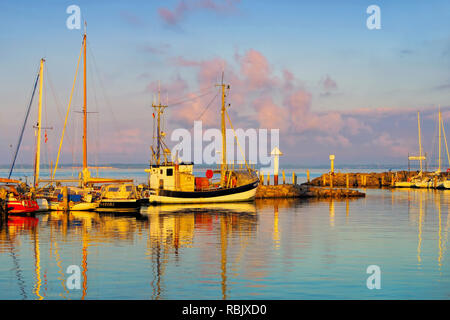 the harbour of Timmendorf on the island of Poel in northern Germany Stock Photo