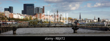 Skyline at the Elbe river, Hamburg, Germany, Europe Stock Photo