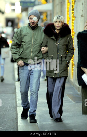 Elodie Di Patrizi and a a friend shopping on the via Montenapoleone in the centre of Milan, Italy.  Featuring: Elodie Di Patrizi, Elodie Where: Milan, Lombardy, Italy When: 10 Dec 2018 Credit: IPA/WENN.com  **Only available for publication in UK, USA, Germany, Austria, Switzerland** Stock Photo