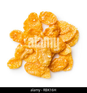 Breakfast cereals or cornflakes isolated n white background. Stock Photo