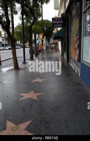Hollywood walk of fame stars on Hollywood Boulevard,California ,USA Stock Photo