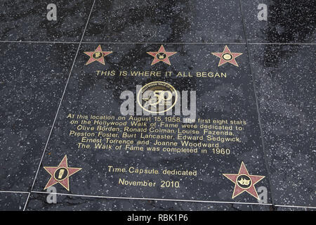 This is where it all began star on the Hollywood walk of Fame on Hollywood Boulevard,California ,USA Stock Photo