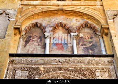 Cordoba, Spain- December 30, 2018: Beautiful and colossal Mosque and Cathedral of Cordoba in Spain in a sunny day of winter. Stock Photo