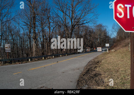 National Park Service closes public roads due to Federal Government Shutdown Stock Photo