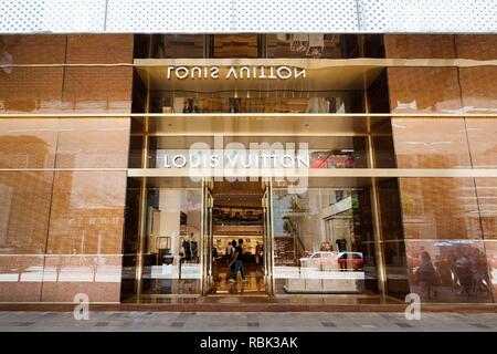 The boarded-up Louis Vuitton store in Pioneer Place in downtown Portland,  Oregon, which has become canvases for protest, seen on Friday, Jun 12, 2020  Stock Photo - Alamy