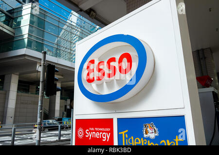 ESSO gasoline station seen in Hong Kong. ESSO is a trading name for ExxonMobil and its related companies.