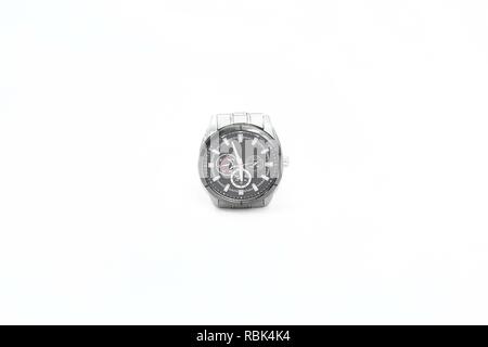 Picture of modern wrist watch. Isolated on the white background. Stock Photo