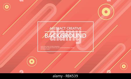 Colorful abstract background with geometric lines on orange backdrop Stock Vector