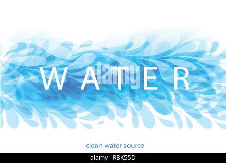 Abstract Blue Background with element Drops and Water Stock Vector