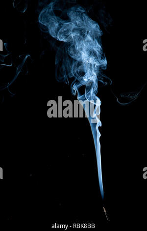 White smoke on black background Stock Photo