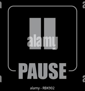 Illustration of a Pause symbol on dark background Stock Vector