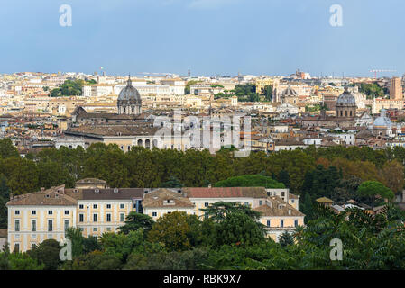 Arial view of Rome city from Janiculum hill, Terrazza del Gianicolo in Rome. Italy Stock Photo