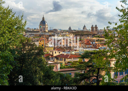 View on Rome city from Terrazza Viale del Belvedere. Italy Stock Photo