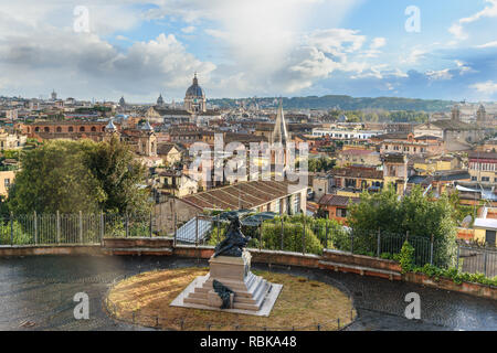 View on Rome city from Terrazza Viale del Belvedere. Italy Stock Photo