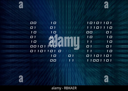 Industry 4.0 Symbol consisting of numbers with binary code in the background Stock Photo