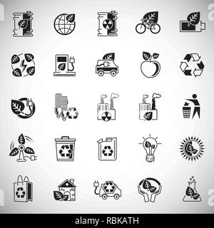 Ecology icons set on white background for graphic and web design, Modern simple vector sign. Internet concept. Trendy symbol for website design web button or mobile app. Stock Vector