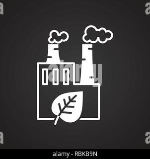 Bio manufacturing icon on black background for graphic and web design, Modern simple vector sign. Internet concept. Trendy symbol for website design web button or mobile app. Stock Vector