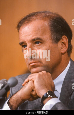WASHINGTON, DC, USA - MARCH 19, 1991: U.S. Senator Joseph Biden (D-Delaware), Chairman U.S. Senate Judiciary Committee. Stock Photo