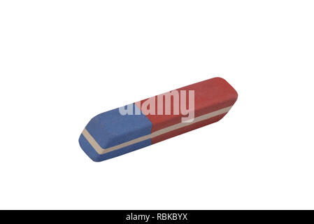 The eraser is isolated on a white background. The concept of stationery. Close up Stock Photo