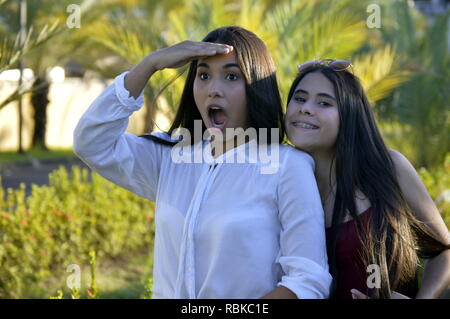 Two female models in natural style Stock Photo