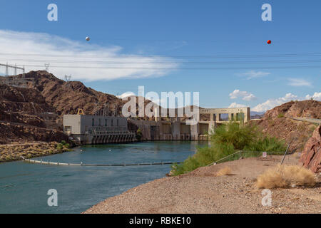 The Parker Dam and the Colorado River, on the border of California & Arizona, USA. Stock Photo