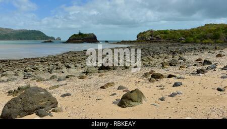 Wedge island and orchid rock, Hiking through Cape Hillsborough National Park, Queensland, Australia Stock Photo