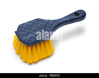 Plastic Bristle Hand Brush Isolated on White Background. Stock Photo